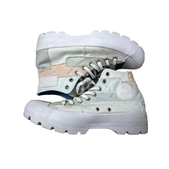 Converse Chuck Taylor All Star Hi Lugged Sneaker Denim Patchwork Women’s Size 11 - Picture 2 of 10
